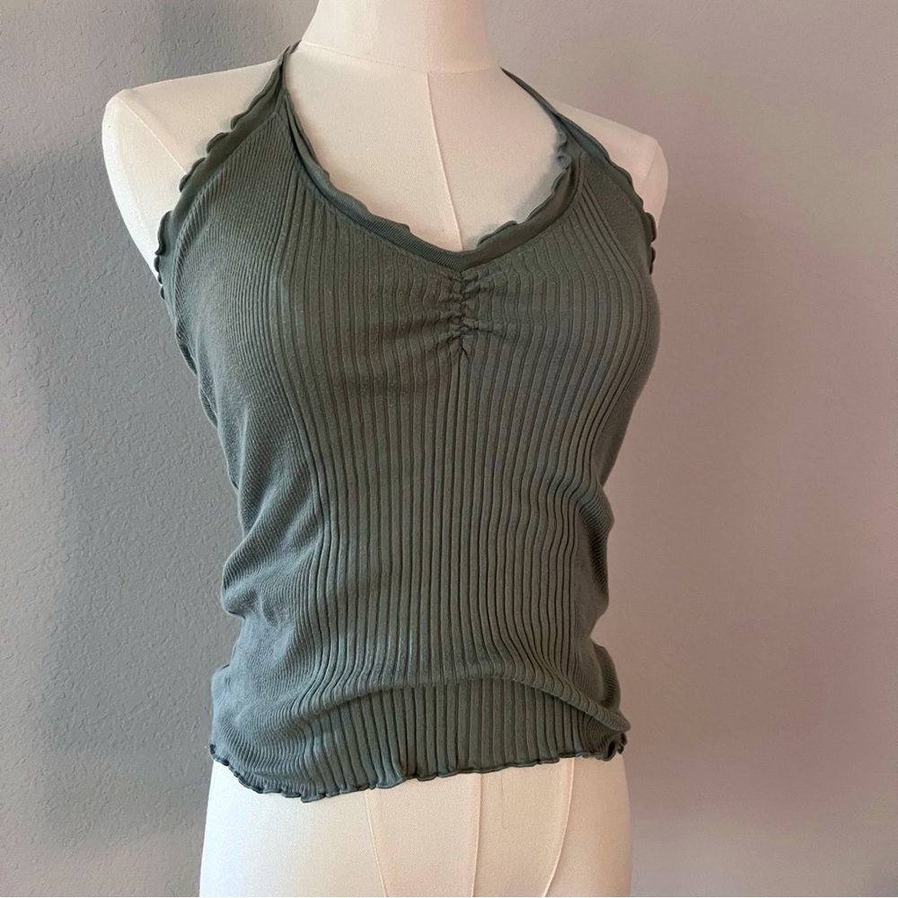 Vintage Y2K Juicy Couture Sage Green Halter top